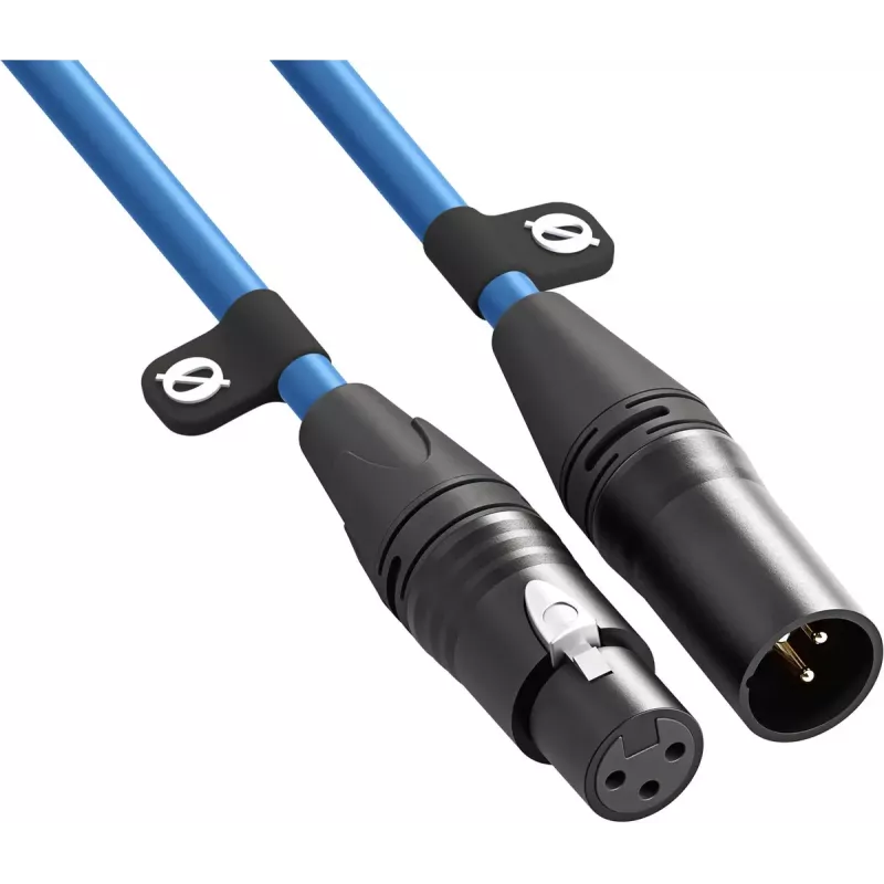 XLR kabelis Rode XLR3M-B 3 m — mikrofoninis kabelis iš kištuko į lizdą, mėlynas