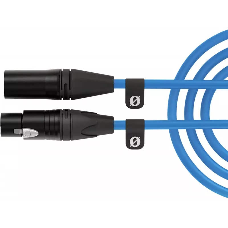 XLR kabelis Rode XLR3M-B 3 m — mikrofoninis kabelis iš kištuko į lizdą, mėlynas