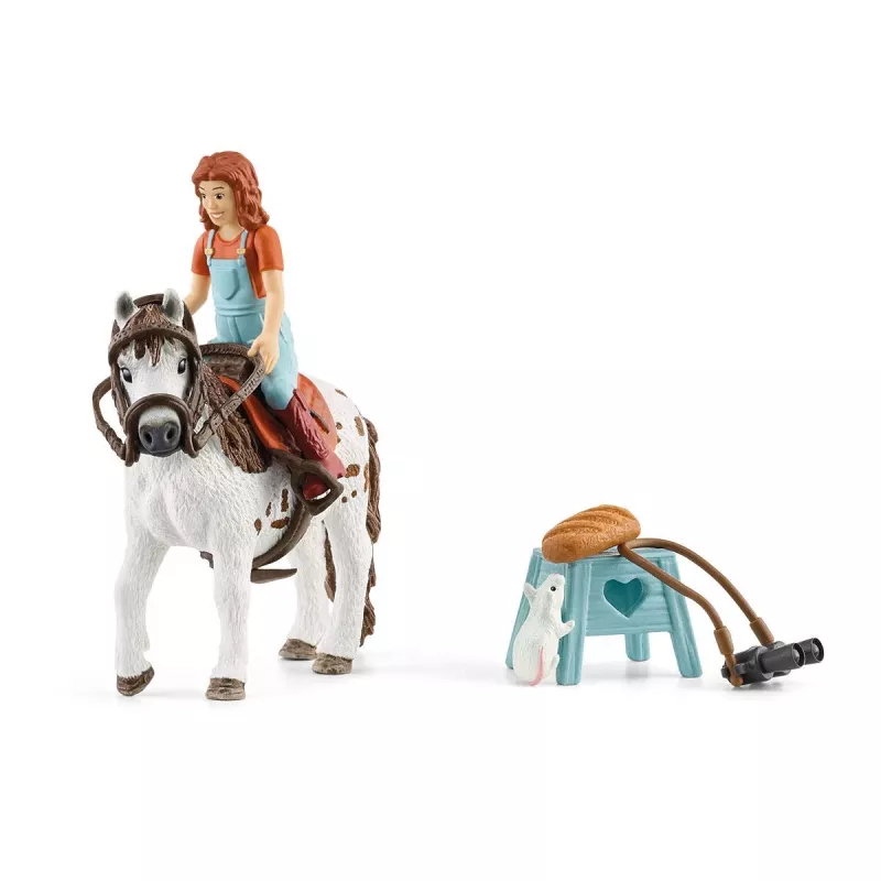 schleich HORSE CLUB Mia ir Spotty, žirgas su raiteliu, arkliai, 5 m., įvairiaspalvis, plastikas