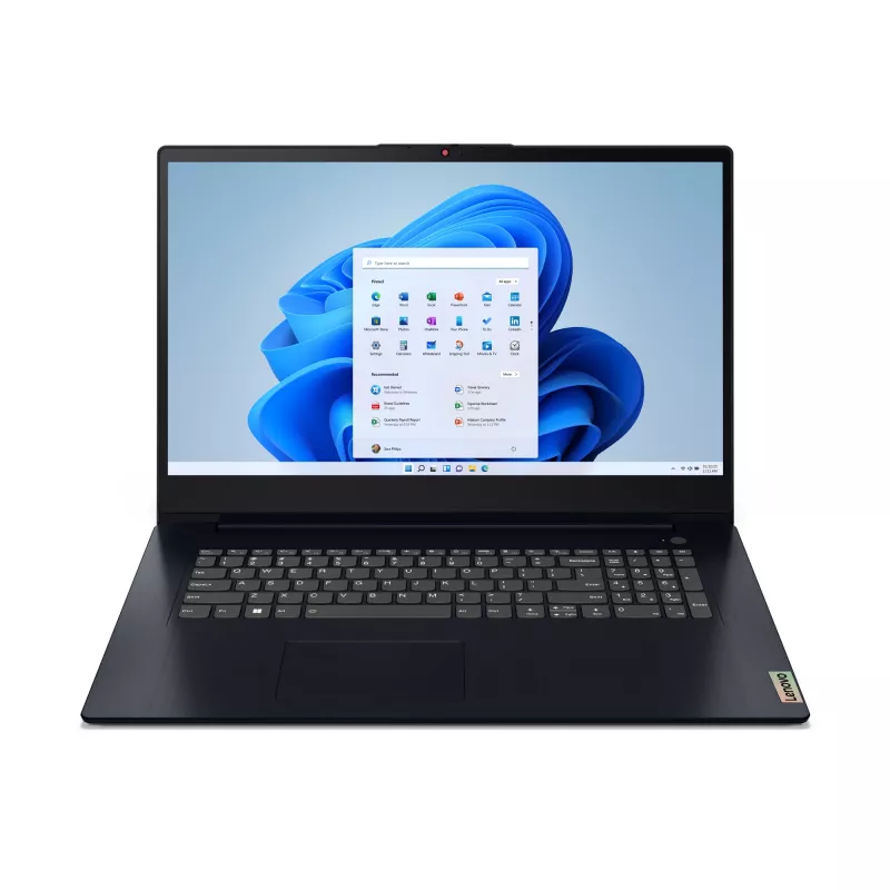Lenovo IdeaPad 3 17ABA7 AMD Ryzen™ 5 5625U Nešiojamasis kompiuteris 43,9 cm (17.3 col.) Full HD 16 GB DDR4-SDRAM 512 GB SSD Wi-Fi 6 (802.11ax) Windows 11 Home Vokiška Mėlyna