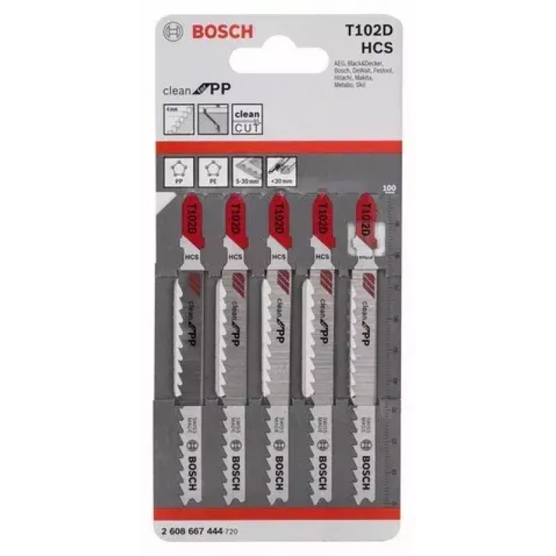 Siaurpjuklio peiliukas Bosch T 102 D plastikiniams profiliams, 4 mm dantų žingsnis