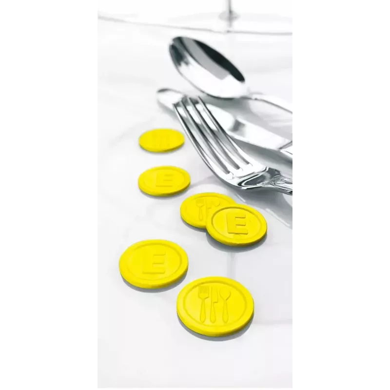 “SIGEL WM002” maitinimo/renginių žetonai, geltoni, 100 vnt.