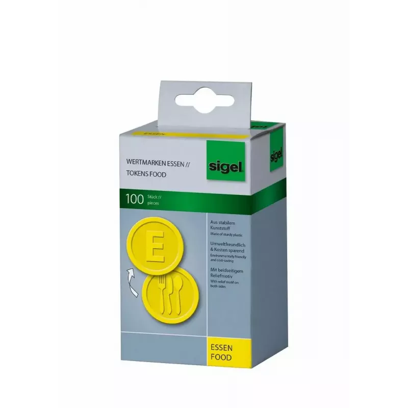 “SIGEL WM002” maitinimo/renginių žetonai, geltoni, 100 vnt.