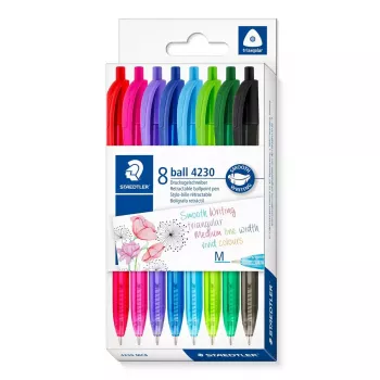 Clip-on retractable ballpoint pen Staedtler Ball 4230 Multicolour 8 pcs