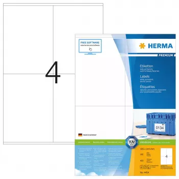 Lipnios spausdintuvo etiketės HERMA Labels Premium A4 105x144 mm