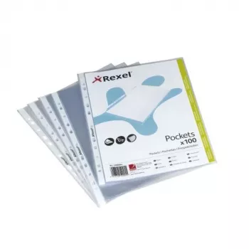 Rexel Premium A4 viršuje atverčiami įdėklai skaidrūs (100), Legal, Skaidrus, Polipropilenas (PP), Portretinis, 0,08 mm, 255 mm