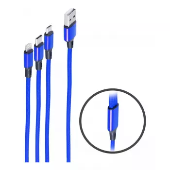 USB laidas ShiverPeaks BS14-50071 1,2 m USB A/USB C Micro-USB B Mėlynas