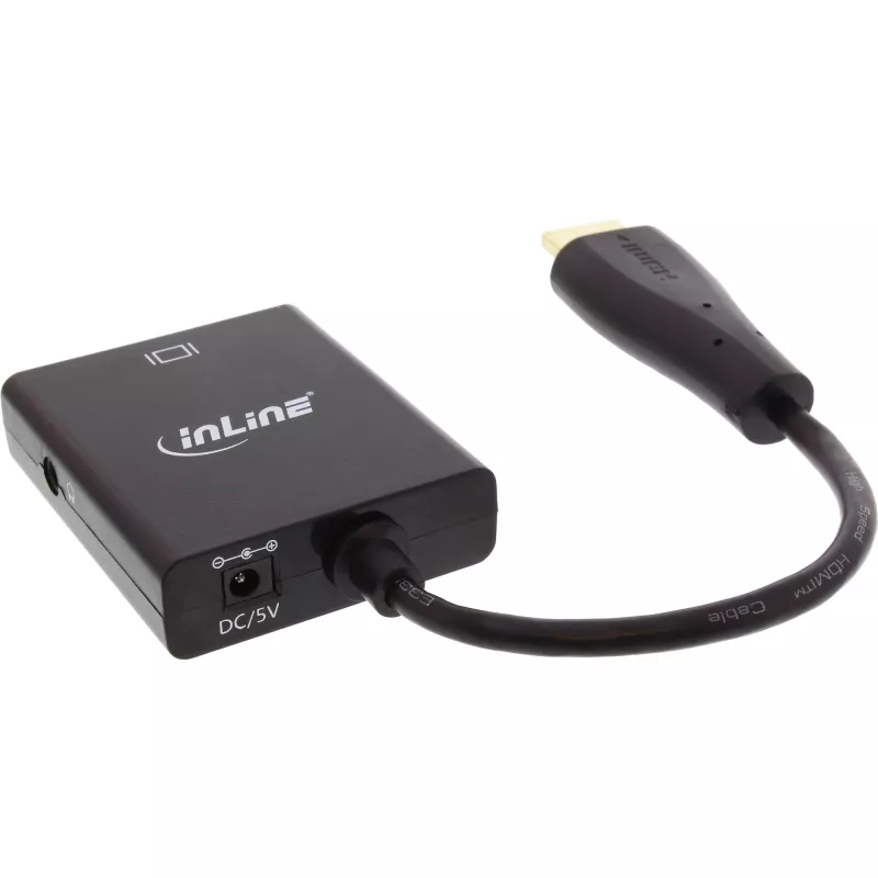 InLine keitiklis HDMI į VGA su garso įvestimi HDMI išvestis VGA ir stereofoninis garsas