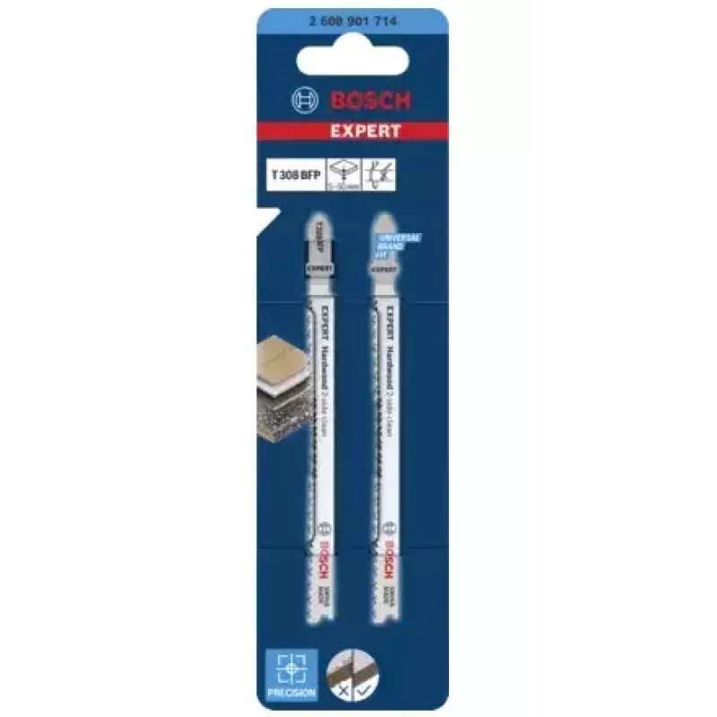 Jigsaw blade Bosch T 308 BFP Bimetal 2 vnt. laminuotoms plokštėms