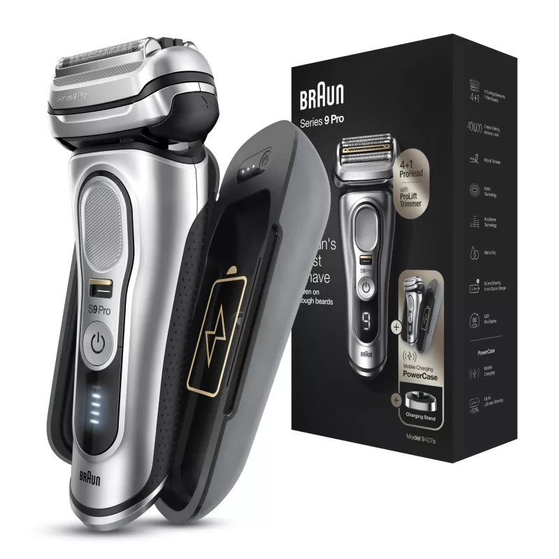 Braun Series 9 Pro 81744531 vyriškas barzdaskutė Folijinė barzdaskutė Trimeris Sidabrinis