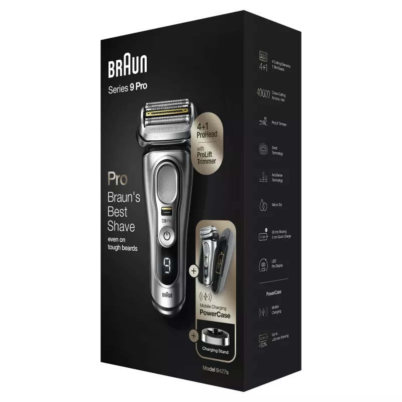 Braun Series 9 Pro 81744531 vyriškas barzdaskutė Folijinė barzdaskutė Trimeris Sidabrinis