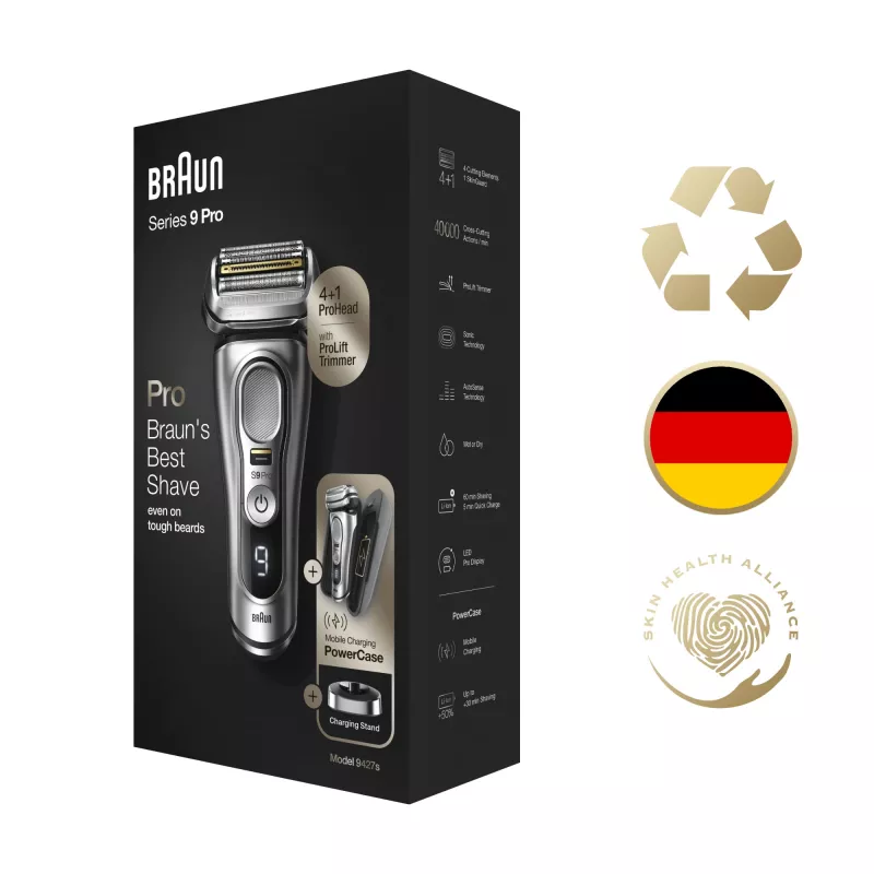 Braun Series 9 Pro 81744531 vyriškas barzdaskutė Folijinė barzdaskutė Trimeris Sidabrinis