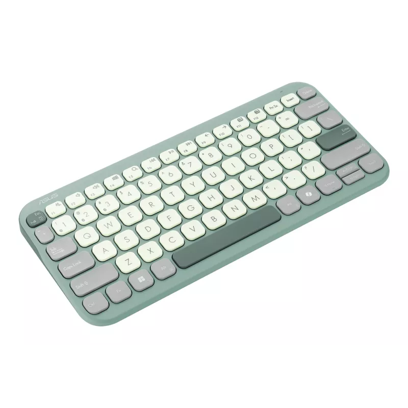 Belaidė Bluetooth 75% ASUS Marshmallow KW100 klaviatūra — QWERTZ išdėstymas, žirkliniai jungikliai, žalia, namams