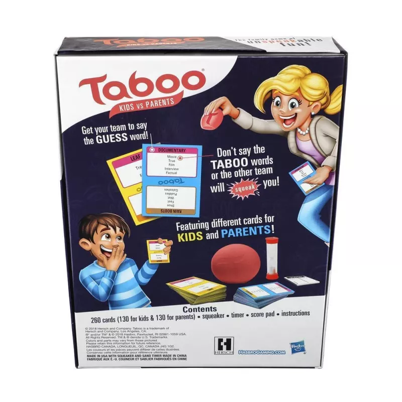 Hasbro Taboo Vaikai prieš tėvus, 8 m., šeimos žaidimas