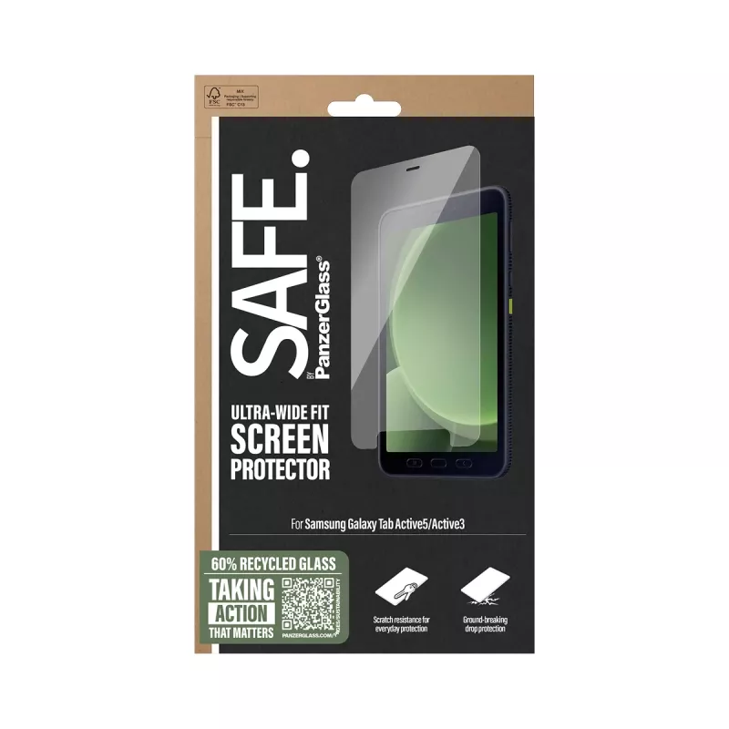 PanzerGlass SAFE. by ® Ekrano apsauga Samsung Galaxy Tab Active5 | Active3 | Ultra-Wide Fit