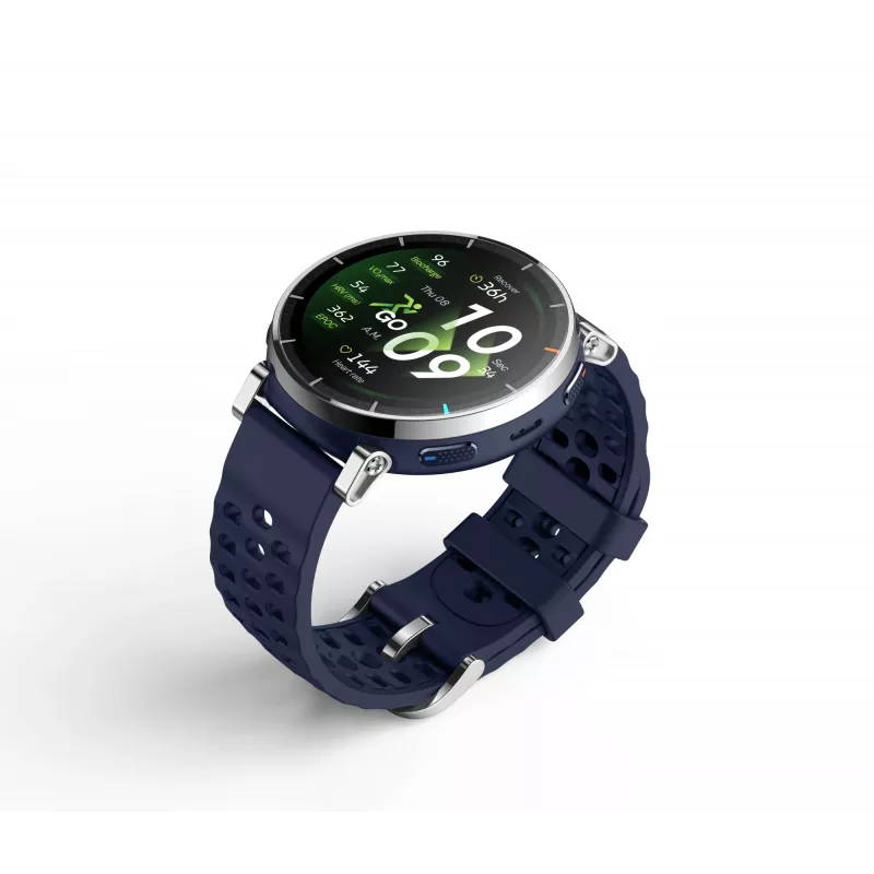 Išmanusis laikrodis Amazfit W2558GL2N — 1,32 colio (3,35 cm) AMOLED 466×466 pikselių, GPS, 365 mAh, silikoninis dirželis (mėlynas)