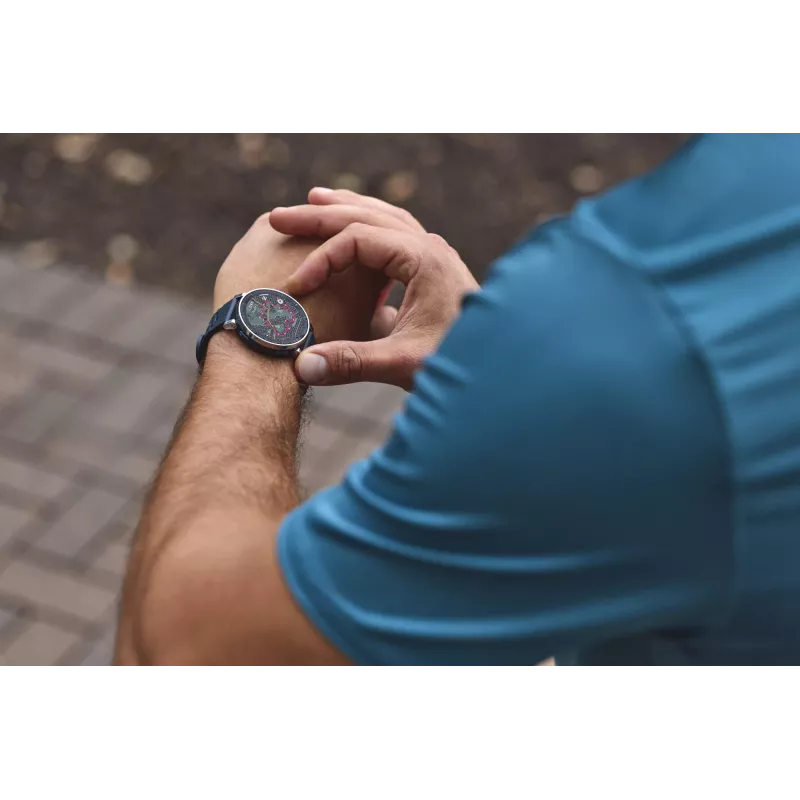 Išmanusis laikrodis Amazfit W2558GL2N — 1,32 colio (3,35 cm) AMOLED 466×466 pikselių, GPS, 365 mAh, silikoninis dirželis (mėlynas)