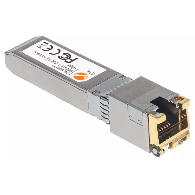 Intellinet siųstuvo-imtuvo modulis, 10 Gigabit Copper SFP+, 10GBase-T (RJ45) prievadas, 30 m, iki 10 Gbps duomenų perdavimo sparta naudojant Cat6a kabelius, Ethernet, šviesolaidis, atitinka MSA, atitikmuo Cisco MA-SFP-10G-T, trejų metų garantija