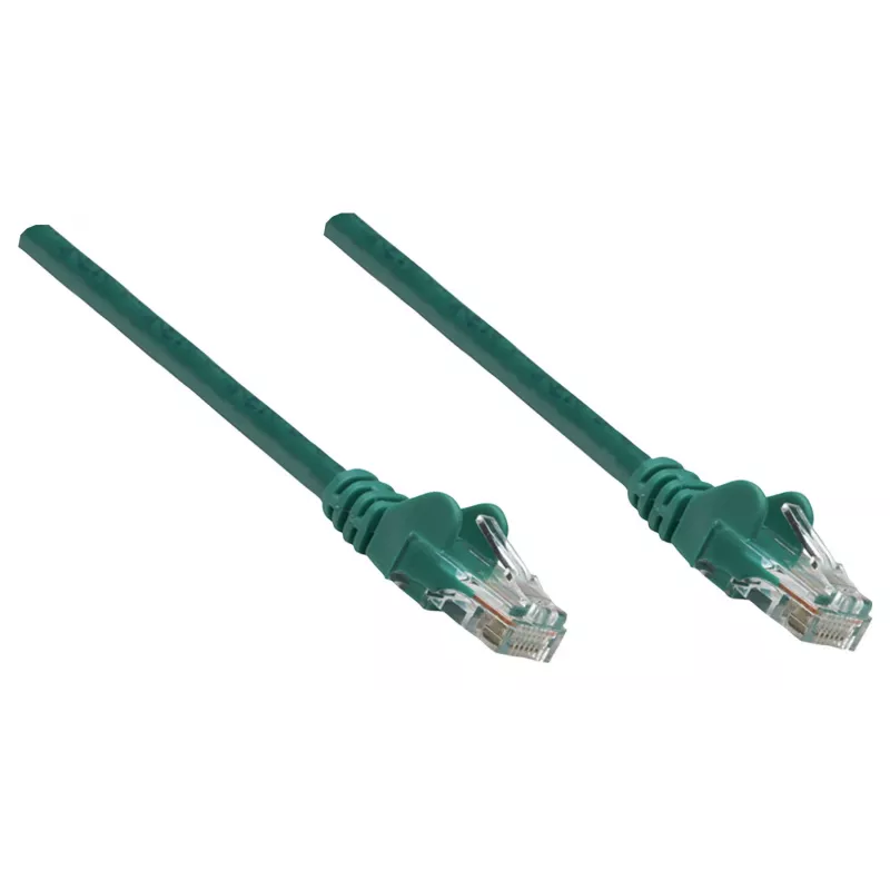 Intellinet tinklo komutacinis kabelis, Cat6, 2 m, žalias, varis, U/UTP, PVC, RJ45, auksuoti kontaktai, nesipainiojanti apsauga, Su apsauginiu gaubteliu, Garantija visam eksploatavimo laikui