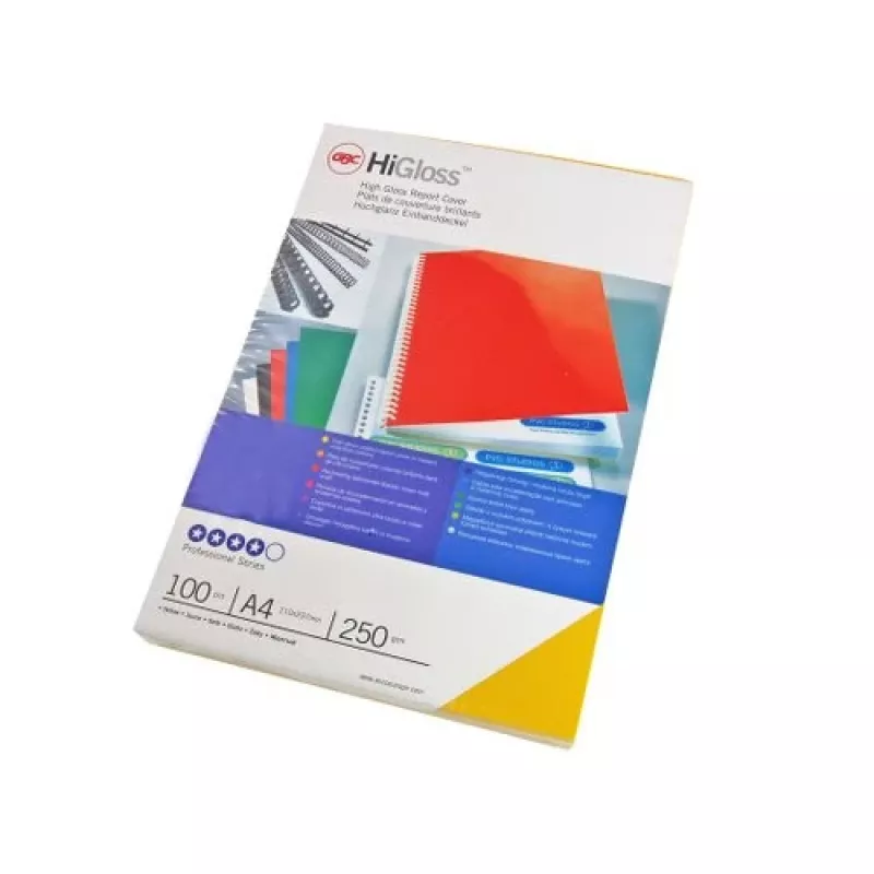 GBC Binding Covers HiGloss A4 250 g/m², A4, Kartonas, Juoda, Blizgus, 250 g/m², 100 vnt.