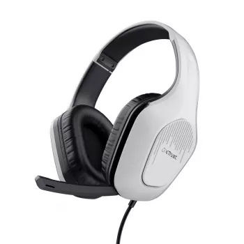 Trust GXT 415PS ZIROX ausinės su laidu, ant galvos dedamas lankelis, žaidimams, juodos, baltos