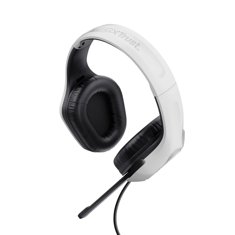 Trust GXT 415PS ZIROX ausinės su laidu, ant galvos dedamas lankelis, žaidimams, juodos, baltos