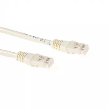 ACT 20 metrų U/UTP CAT6 jungiamasis laidas su RJ45 jungtimis, dramblio kaulo spalvos
