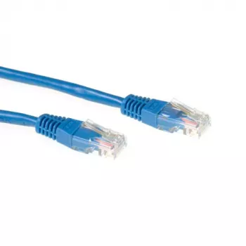 ACT mėlynas 5 metrų U/UTP CAT6 komutacinis kabelis su RJ45 jungtimis