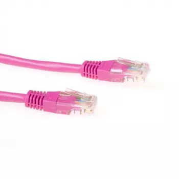 ACT rožinis 10 metrų U/UTP CAT6 komutacinis kabelis su RJ45 jungtimis