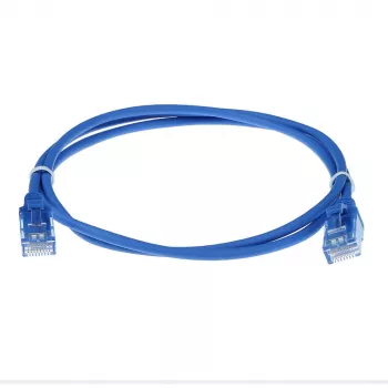 ACT mėlynas 7 metrų LSZH U/UTP CAT6 duomenų centro plonas komutacinis kabelis, nesikabinantis, su RJ45 jungtimis