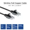 ACT juodas 10 metrų LSZH U/UTP CAT6 duomenų centro plonas komutacinis kabelis be užkabinimų su RJ45 jungtimis