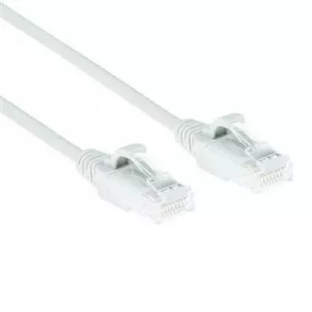 ACT baltas 0,25 metro LSZH U/UTP CAT6 duomenų centro plonas pataisymo kabelis su apsaugotais RJ45 jungtimis