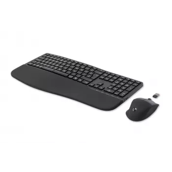 HP 680 Comfort dviejų režimų klaviatūros ir pelės rinkinys, pilno dydžio (100%), belaidė, RF belaidis ryšys + Bluetooth, QWERTY, juoda, pelė įtraukta