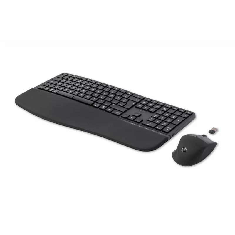 HP 680 Comfort dviejų režimų klaviatūros ir pelės rinkinys, pilno dydžio (100%), belaidė, RF belaidis ryšys + Bluetooth, QWERTY, juoda, pelė įtraukta