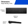 HP 490K kelių įrenginių dviejų režimų klaviatūra, pilno dydžio (100 %), belaidė, USB + Bluetooth, QWERTY, juoda