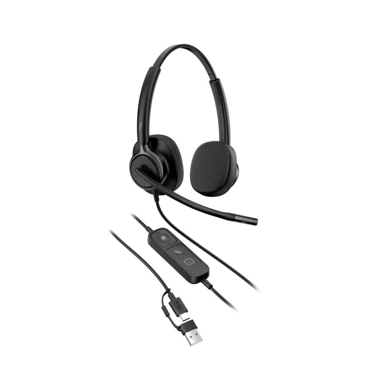 Laidinės stereo ausinės HP Poly Mission 425 USB — urmu, svoris 132 g