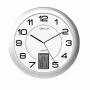 Sieninis/stalinis laikrodis Unilux 100340853 — Kvarcinis, apvalus metalinės sidabrinės spalvos, Ø 31 cm, baterija AA/AAA