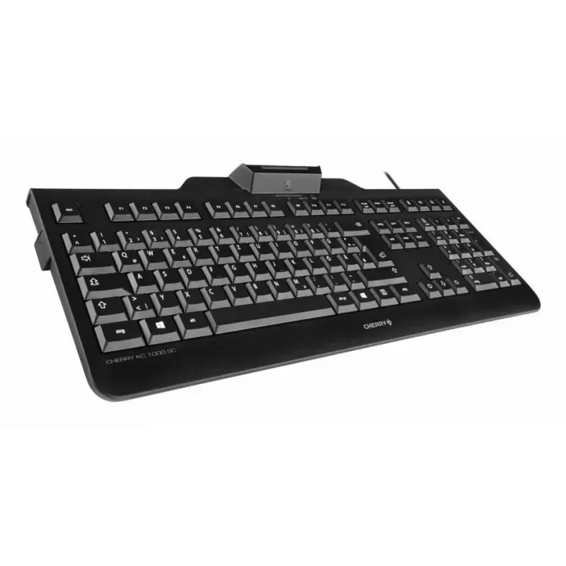 Laidinė Cherry CHERRY KC 1000 SC pilno dydžio USB klaviatūra, QWERTY, 109 klavišai, 1,8 m laidas, juoda