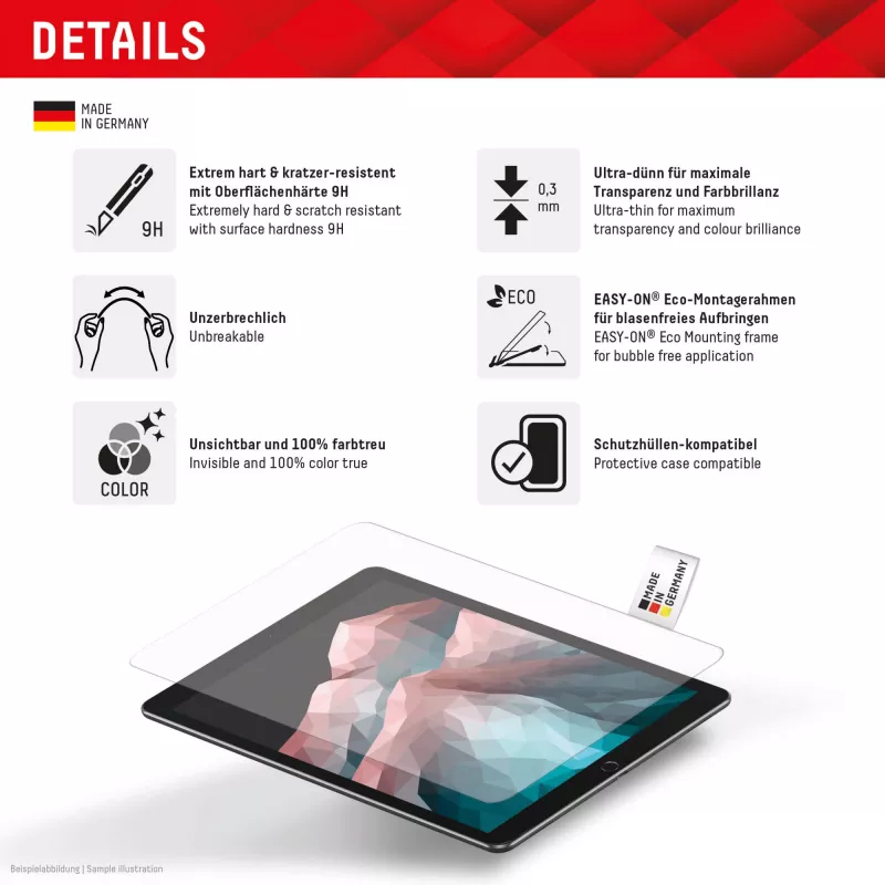 Displex planšetinio kompiuterio stiklas (9H), skirtas Samsung Galaxy Tab S10 Ultra/S11 Ultra, Eko montavimo rėmelis, nedūžtantis