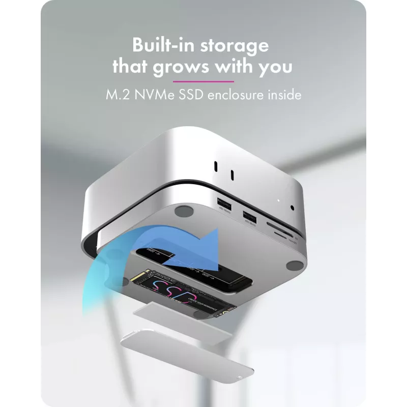 “ICY BOX” 7 viename USB Type-C prijungimo stotelė su M.2 NVMe lizdu