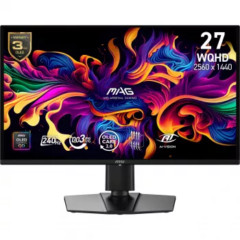 MSI MAG 274QP QD-OLED X24 kompiuterio monitorius 67,3 cm (26,5 col.) 2560 x 1440 pikseliai Wide Quad HD Juoda