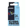 Etikečių juosta CASIO XR-24X1 — juoda ant permatomos, 24 mm × 8 m