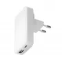Įkroviklis d bramante Pro plonas Charger USB-C 45 W + USB-A 30 W, vidinis AC, baltas