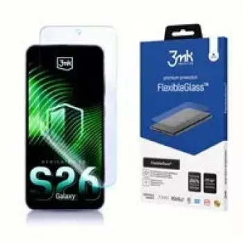 Grūdinto hibridinio stiklo ekrano apsauga 3MK FlexibleGlass, skirta Samsung Galaxy S26