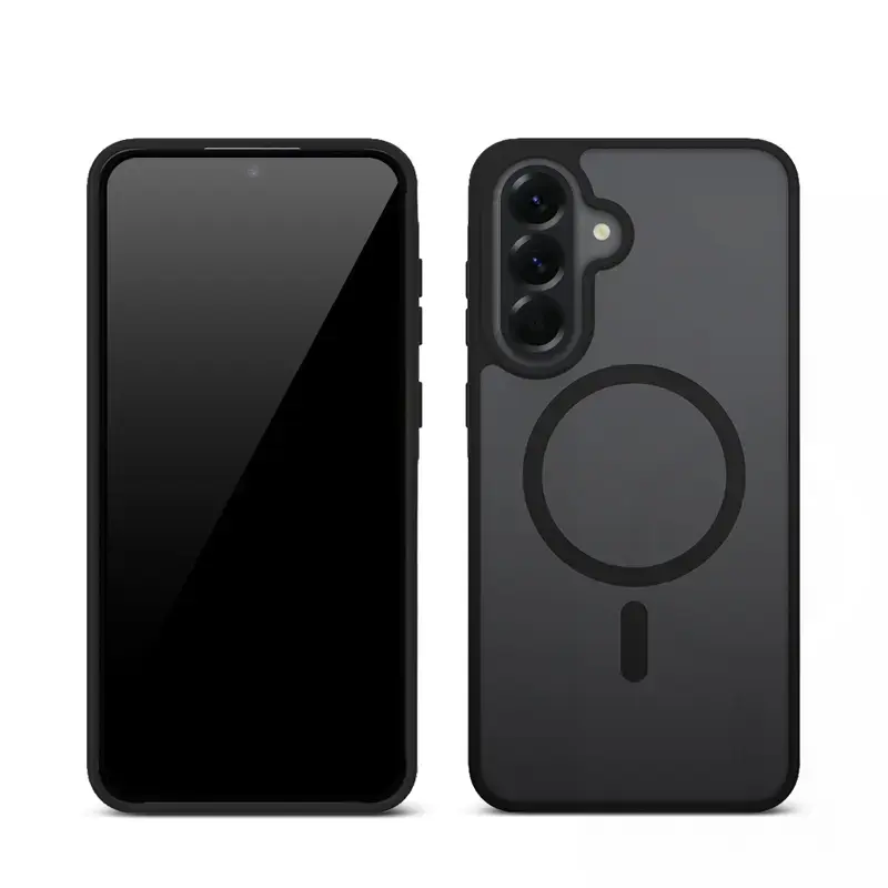 Apsauginis dėklas Crong Hybrid Matte Magnetic Samsung Galaxy A56 — TPU + PC, juodas