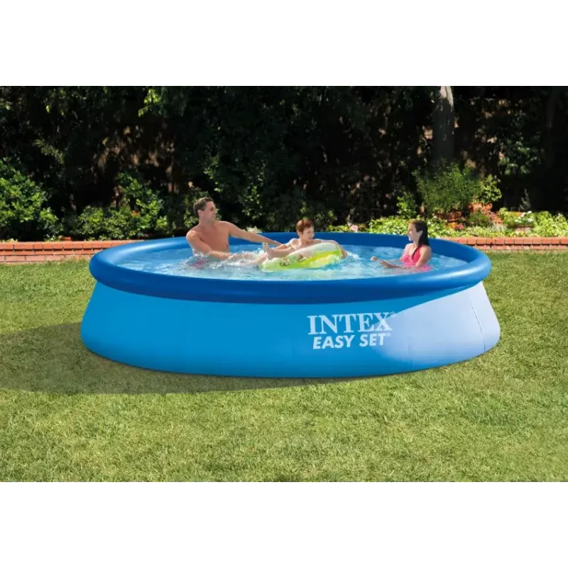 Pripučiamas baseinas Intex 28132GN — apvalus antžeminis baseinas, rekomenduojamas amžius 6+, svoris 14 kg