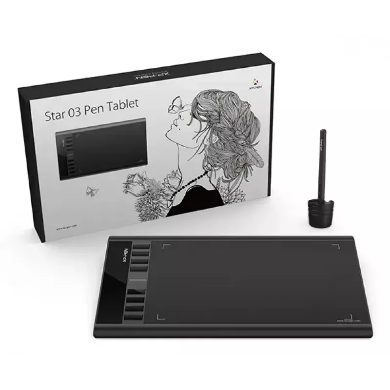 Grafikos planšetė XP-Pen Star 03 V2 Large — 260×170 mm, 5080 lpi, laidinė, USB-C, 0,01 mm rašiklio tikslumas