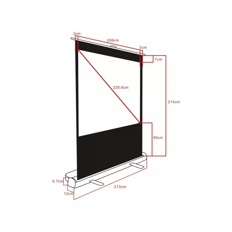 Multibrackets M 16:9 nešiojamas projekcinis ekranas 200x112, 90 colių