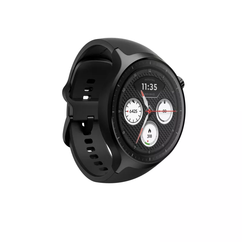 Motorola Moto Watch 3,63 cm (1,43 colio) OLED 47 mm skaitmeninis jutiklinis juodas GPS (palydovinis)