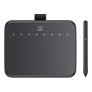 Grafikos planšetė XP-Pen Deco 640 — piešimo planšetė, 5080 lpi, aktyvus plotas 160×90 mm, laidinis/belaidis, juoda